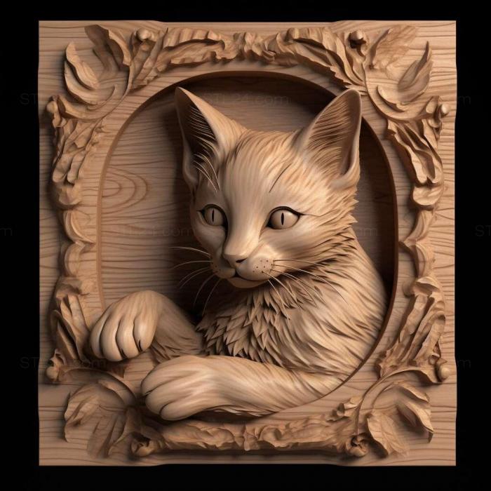 Nature and animals (kitten 2, NATURE_2370) 3D models for cnc